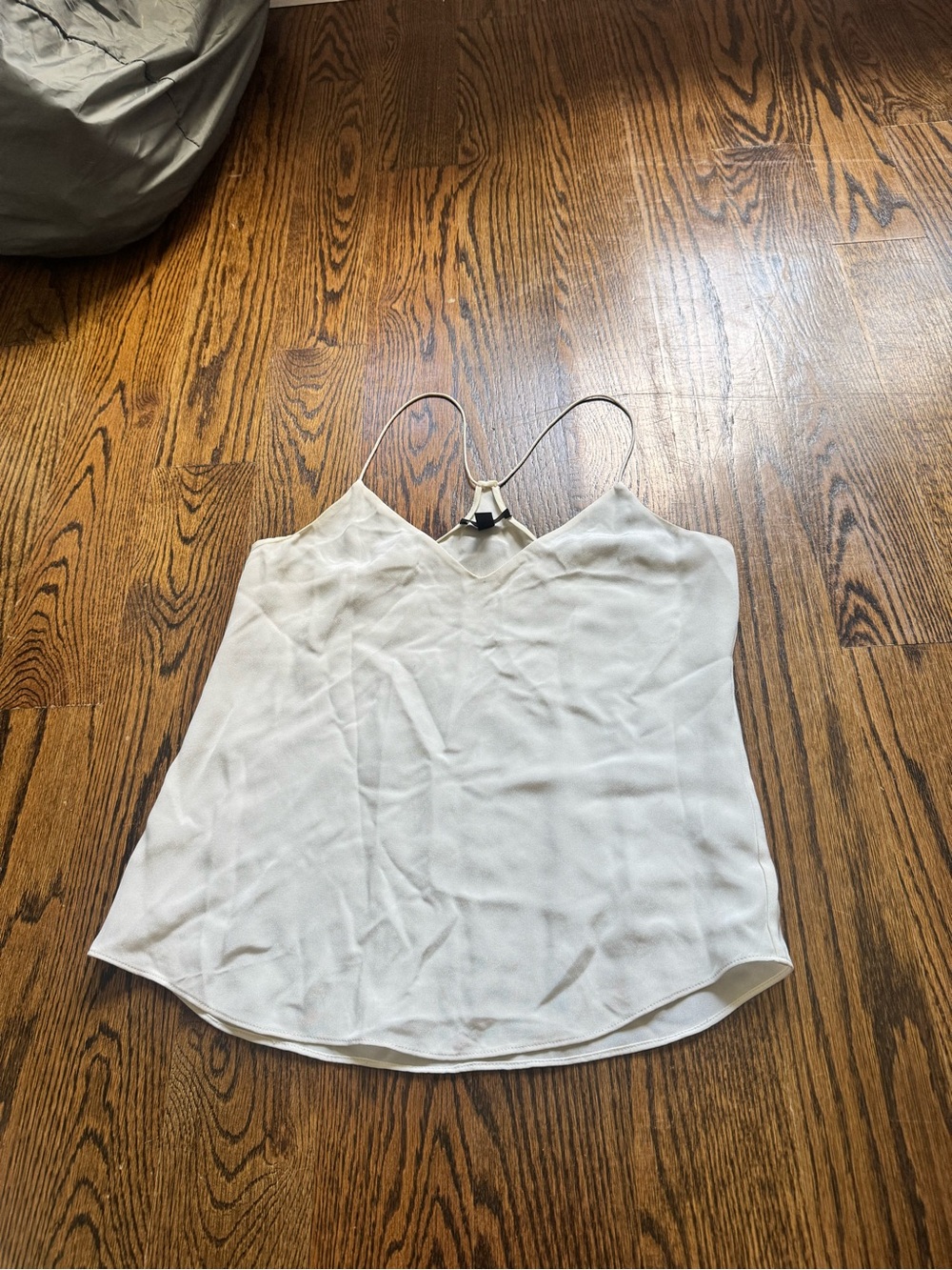 J. Crew White Silk V-Neck Spaghetti Strap Cami